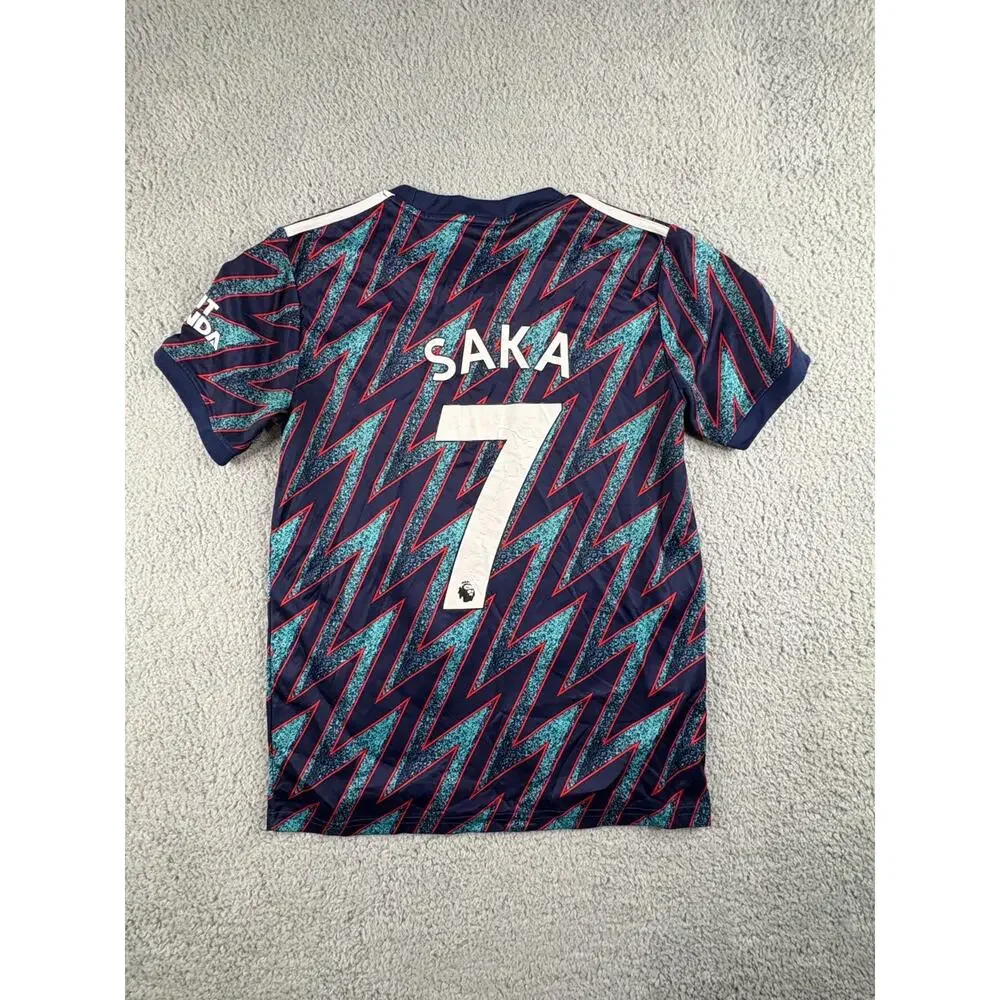 Arsenal 2021/22 Third Shirt Bukayo Saka #7 Adidas Football Jersey Men's S Blue